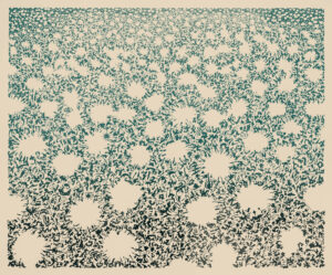 Ink rendering of cotton field.